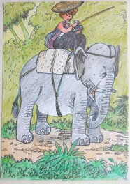 Marc Wasterlain - Jeanette à l'éléphant - Planche originale