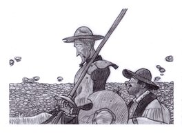 Andréi Arinouchkine - Don Quixote & Sancho Panza - Illustration originale