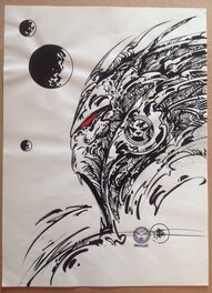 Philippe Druillet - Druillet illustration Originale Vampire a Corne 3 MÉTAL HÉROS Encre de Chine - Illustration originale