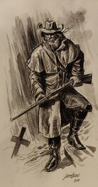 Jacques Lamontagne - Homme au fusil - Original Illustration