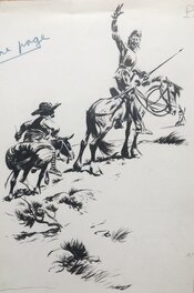 René Follet - Don Quichotte et Sancho - Illustration originale