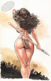 Illustration originale - Cavewoman Prehistoric Pinups Book 4 pinup by Budd Root