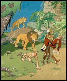 Olivier Schwartz - 2016 - Spirou et Fantasio - Le Maître des Hosties Noires: Le lion - Illustration originale