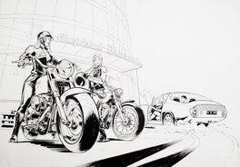 Jean Graton - Michel Vaillant - Harley-Davidson - Planche originale
