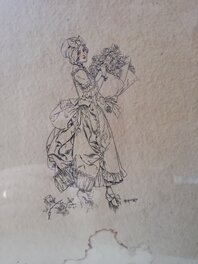 Chéri Hérouard - Femme au bouquet - Planche originale