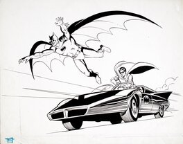Dick Giordano - Batmobile Atvertising - Planche originale