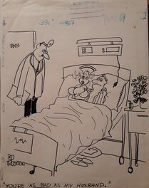 Ted Trogdon - In bed with... the nurse - Original Illustration