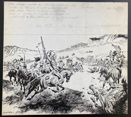 Gino d'Antonio - L'attaque du fort - Original Illustration