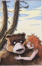 Philippe Sternis - Pyrénée et l’ ours . - Illustration originale
