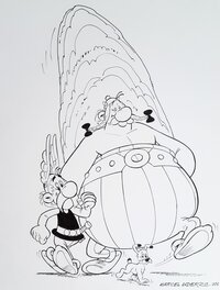 Marcel Uderzo - Asterix, Obelix et Idefix - Illustration originale
