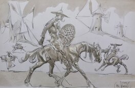 Al Severin - Don Quichotte & Sancho - Illustration originale