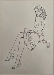 Milo Manara - Manara - Femme très classe & élégante - Illustration originale