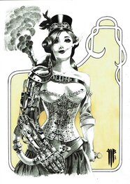 Philippe Bringel - La femme steampunk - Original Illustration