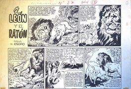 José Laffond - El león y el ratón - Planche originale