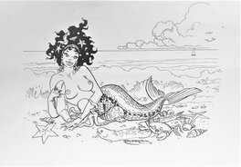 Julio Ribera - Sirêne - Original Illustration