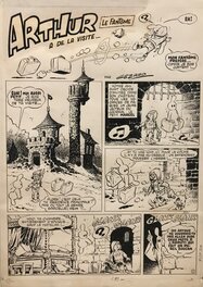 Cézard - Page de Garde 1 - Arthur Le Fantôme + Lecteur PIF Gadget - Planche originale