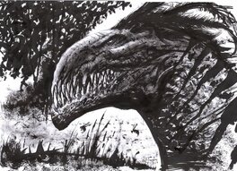 Clint Langley - Raptor - Illustration originale