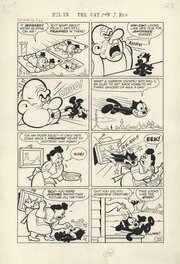 Joseph Oriolo - Felix the cat. Felix the cat, Issue 74 p.23. Encre de chine sur papier. 59x37 cm - Comic Strip