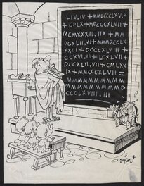 Vicar - At roman school - Illustration originale