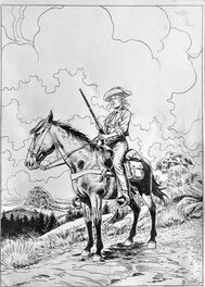 Michel Rouge - Comanche - dessin inédit - Illustration originale