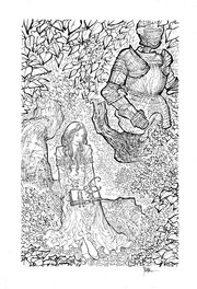 Bruno Maïorana - Garulfo / Princesse Ephylie lisant - Illustration originale