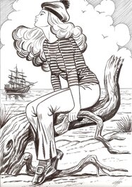 Birago Balzano - Pirate pin-up - Illustration originale