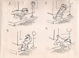 Sam Cobean - Crossing dog - Illustration originale