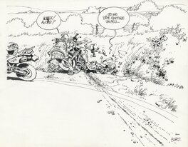 Bar2 - L’Encyclopédie Imbécile de la Moto - Je me tâte encore un peu (Joe Bar Team) - Original Illustration