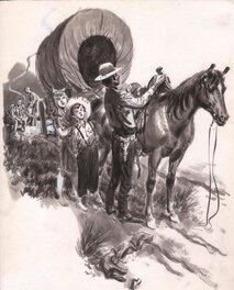 Cecil Langley Doughty - Cecil Doughty Illustration pour un western 1969-1970 - Illustration originale