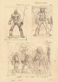 Simone Bianchi - Wolverine 55 p 1 2/3 prelims Cyclops Sabretooth White Queen - Original art