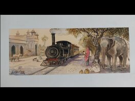 Jean-François Charles - "Une Petite gare au Rajasthan" - Illustration originale