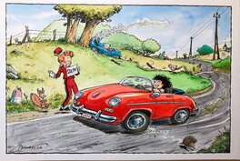Jan Bosschaert - Hommage à Spirou - Sam - Illustration originale