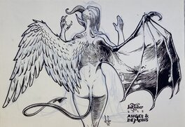Laurent Libessart - Ange et démons - Illustration originale