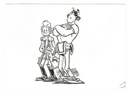 Albert Uderzo - Albert UDERZO (et Marcel?) Oumpah pah - Illustration originale