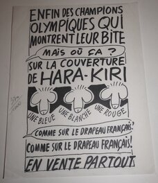 Gébé - Les jeux olympiques d'hiver bientôt en piste. que va faire la délégation française ? - Planche originale