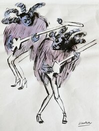 Blutch - Travail de recherche - Musiciennes - Original art