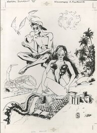 Joe Bennett - Marvel Swimsuit Special #4 P13: Nightmare & Roxanne - Illustration originale