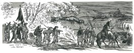 Bernie Krigstein - Illustration pour le livre " Boucaniers et Pirates de nos côtes " de Frank R Stockton . 1960 . - Illustration originale