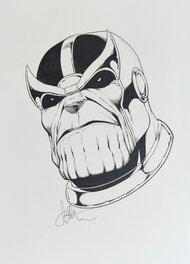 Jim Starlin - Commission de Thanos par Jim Starlin - Illustration originale