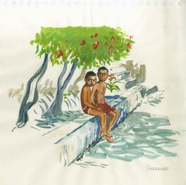 Jacques Ferrandez - (2008) Ferrandez - Cuba, Père et fils - 4ème de couverture - Illustration originale - Illustration originale