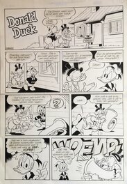 Planche Original Disney - Donald Duck - Geluidsoverlast = Pollution sonore