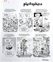 julien solé - Zéropédia – Volume 2 » Qu’est-ce que La Plastisphère ? » – Planche originale – Julien Solé / Fabcaro - Planche originale