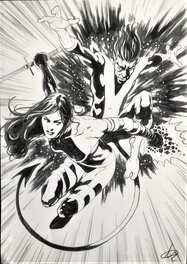 Manuel Garcia - Psylocke et Diablo - commission - Illustration originale