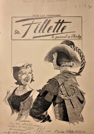 Edmond-François Calvo - Couverture de Fillette le Journal de Shirley (N°1655 - 16/12/1939) - Couverture originale