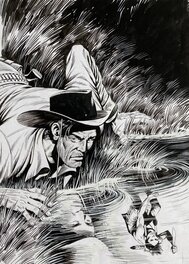Jean-Yves Mitton - Rodeo n°284 par Jean-Yves Mitton - couverture originale avec Tex Willer - Comic Art - Planche originale