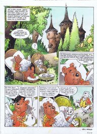 Dick Matena - Tom Poes - Het Ei van Ukulu - uitgwerkte schets in kleur op dik tekenkarton - Planche originale