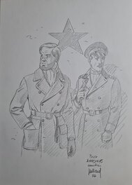 André Juillard - Blake & Mortimer, crayonné - Illustration originale