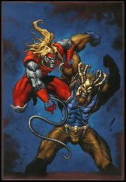 Paolo Parente - Marvel vs. Wildstorm #32 : Mahkinot vs. Omega Red - Original Illustration