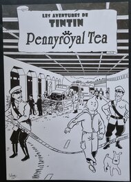 Deloupy - Hommage à Tintin et la couverture du Sceptre d'Ottokar - Penny Royal Tea - Couverture originale