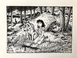 Jan Bosschaert - Sam et loup - Illustration originale